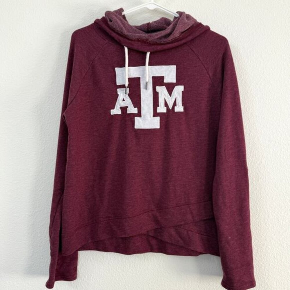 Colosseum Texas A&M Hoodie Maroon S Drawstring Cowl Neck Long Sleeve Academia